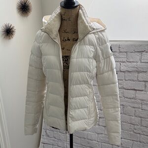 Abercrombie and Fitch Cream Puffer Jacket